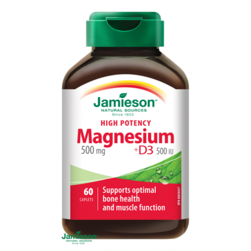 Jamieson Magnesium 500mg with vitamin D3 500iu 60tbl